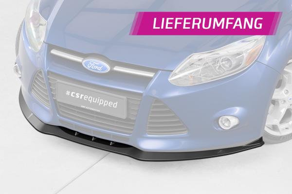 CSR Frontspoiler | Cup-Spoilerlippe mit ABE für Ford Focus MK3 Basis CSL477-G Glossy schwarz Hochglanz (keine Lackierung erforderlich)