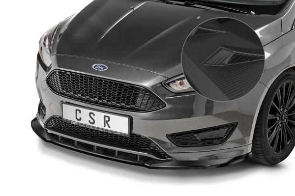 CSR Frontspoiler | Cup-Spoilerlippe mit ABE für Ford Focus MK3 ST-Line CSL478-M Carbon Look matt strukturiert (keine Lackierung erforderlich)