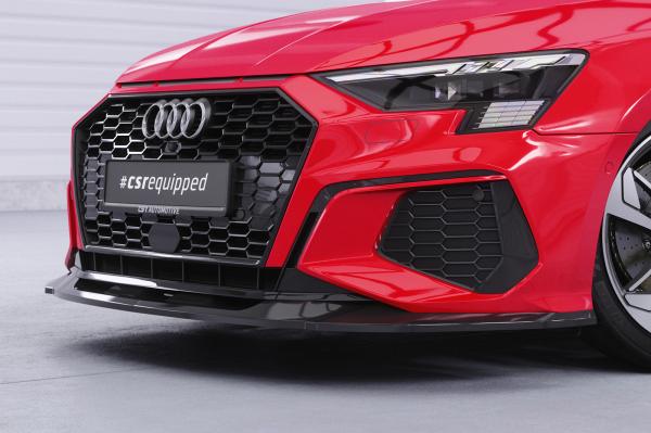 CSR Frontspoiler | Cup-Spoilerlippe mit ABE für Audi A3 8Y S-Line / S3 8Y CSL483-L schwarz matt (Lackierung erforderlich)