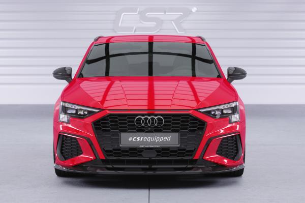 CSR Frontspoiler | Cup-Spoilerlippe mit ABE für Audi A3 8Y S-Line / S3 8Y CSL483-L schwarz matt (Lackierung erforderlich)
