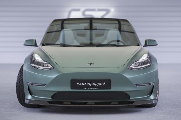 CSR Frontspoiler | Cup-Spoilerlippe mit ABE für Tesla Model 3 CSL484-C Carbon Look glänzend (keine Lackierung erforderlich)