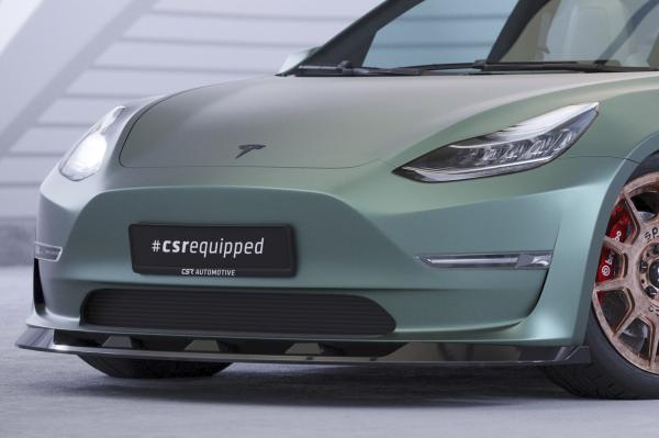 CSR Frontspoiler | Cup-Spoilerlippe mit ABE für Tesla Model 3 CSL484-C Carbon Look glänzend (keine Lackierung erforderlich)