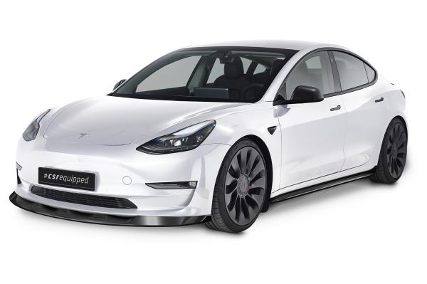 CSR Frontspoiler | Cup-Spoilerlippe mit ABE für Tesla Model 3 CSL484-C Carbon Look glänzend (keine Lackierung erforderlich)