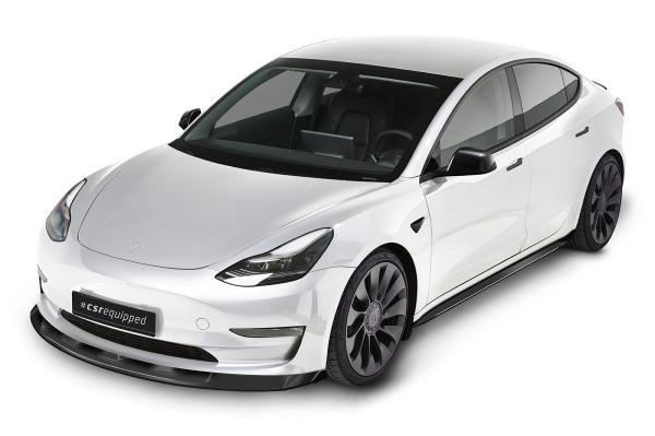 CSR Frontspoiler | Cup-Spoilerlippe mit ABE für Tesla Model 3 CSL484-C Carbon Look glänzend (keine Lackierung erforderlich)