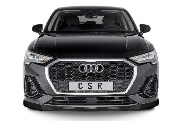 CSR Frontspoiler | Cup-Spoilerlippe mit ABE für Audi Q3 (Typ F3) Sportback CSL485-M Carbon Look matt strukturiert (keine Lackierung erforderlich)