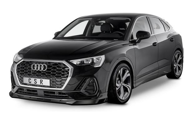 CSR Frontspoiler | Cup-Spoilerlippe mit ABE für Audi Q3 (Typ F3) Sportback CSL485-M Carbon Look matt strukturiert (keine Lackierung erforderlich)