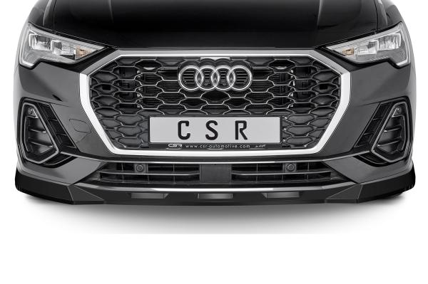 CSR Frontspoiler | Cup-Spoilerlippe mit ABE für Audi Q3 (Typ F3) Sportback CSL485-M Carbon Look matt strukturiert (keine Lackierung erforderlich)
