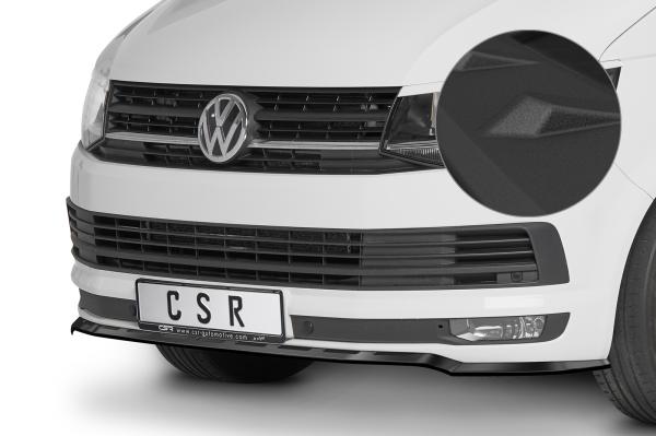 CSR Frontspoiler | Cup-Spoilerlippe mit ABE für VW T6 Bus CSL486-S Strukturiert schwarz matt (keine Lackierung erforderlich)