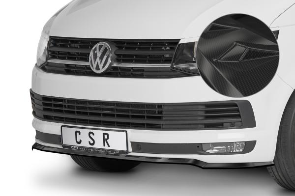 CSR Frontspoiler | Cup-Spoilerlippe mit ABE für VW T6 Bus CSL486-C Carbon Look Hochglanz (keine Lackierung erforderlich)