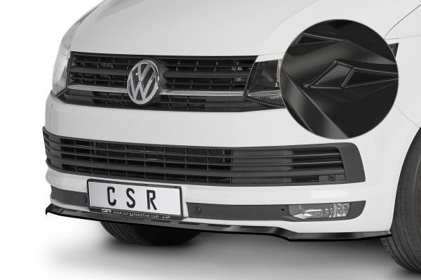 CSR Frontspoiler | Cup-Spoilerlippe mit ABE für VW T6 Bus CSL486-G Glossy schwarz glänzend (keine Lackierung erforderlich)