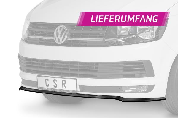 CSR Frontspoiler | Cup-Spoilerlippe mit ABE für VW T6 Bus CSL486-L Lackierung erforderlich (schwarz matt)