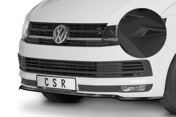 CSR Frontspoiler | Cup-Spoilerlippe mit ABE für VW T6 Bus CSL486-M Carbon Look matt strukturiert (keine Lackierung erforderlich)