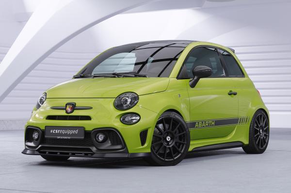 CSR Frontspoiler | Cup-Spoilerlippe mit ABE für Fiat 500 Abarth 595 CSL487-L schwarz matt (Lackierung erforderlich)