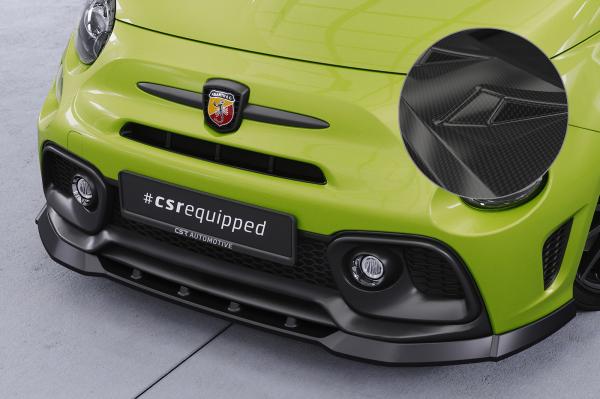 CSR Frontspoiler | Cup-Spoilerlippe mit ABE für Fiat 500 Abarth 595 CSL487-C Carbon Look Hochglanz (keine Lackierung erforderlich)