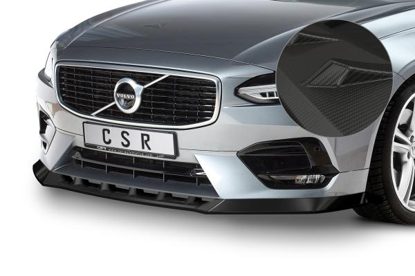 CSR Frontspoiler | Cup-Spoilerlippe mit ABE für Volvo S90 CSL488-M Carbon Look matt strukturiert (keine Lackierung erforderlich)