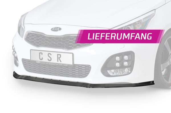 CSR Frontspoiler | Cup-Spoilerlippe mit ABE für KIA Ceed (JD) GT-Line CSL489-L schwarz matt (Lackierung erforderlich)