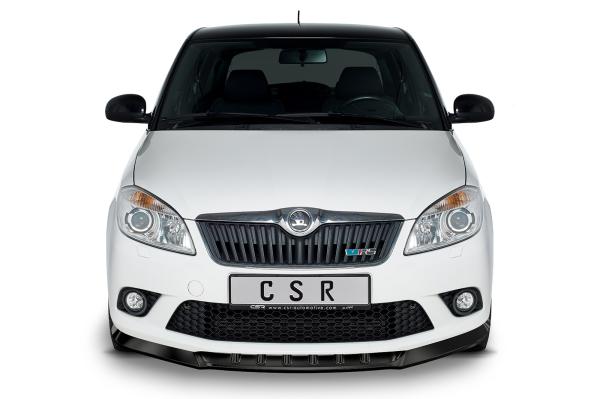 CSR Frontspoiler | Cup-Spoilerlippe mit ABE für Skoda Fabia 2 RS (Typ 5J) CSL493-C Carbon Look Hochglanz (keine Lackierung erforderlich)