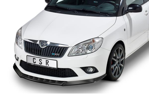 CSR Frontspoiler | Cup-Spoilerlippe mit ABE für Skoda Fabia 2 RS (Typ 5J) CSL493-C Carbon Look Hochglanz (keine Lackierung erforderlich)