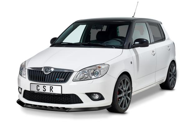 CSR Frontspoiler | Cup-Spoilerlippe mit ABE für Skoda Fabia 2 RS (Typ 5J) CSL493-C Carbon Look Hochglanz (keine Lackierung erforderlich)