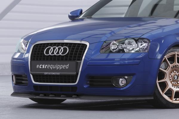 CSR Frontspoiler | Cup-Spoilerlippe mit ABE für Audi A3 (8P/8PA) CSL497-L schwarz matt (Lackierung erforderlich)