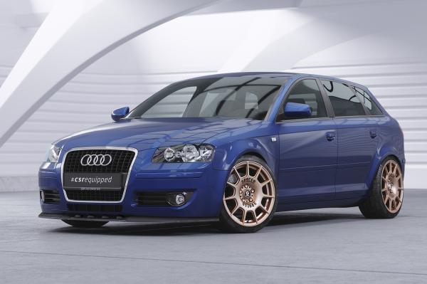 CSR Frontspoiler | Cup-Spoilerlippe mit ABE für Audi A3 (8P/8PA) CSL497-L schwarz matt (Lackierung erforderlich)