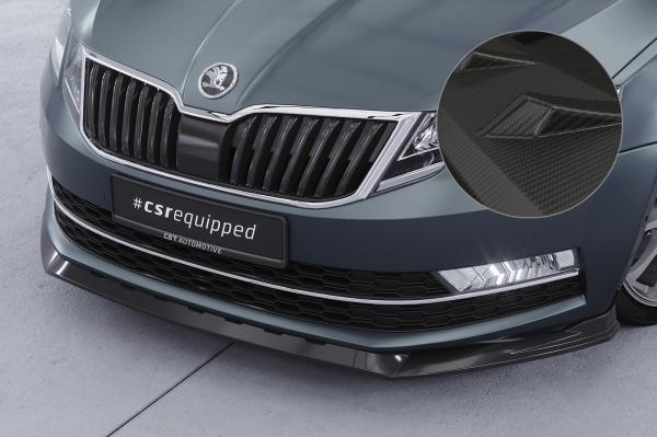 CSR Frontspoiler | Cup-Spoilerlippe mit ABE für Skoda Octavia 3 (Typ 5E) CSL499-M Carbon Look matt strukturiert (keine Lackierung erforderlich)
