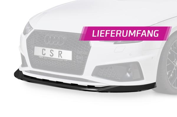 CSR Frontspoiler | Cup-Spoilerlippe mit ABE für Audi A4 B9 CSL503-C Carbon Look glänzend (keine Lackierung erforderlich)