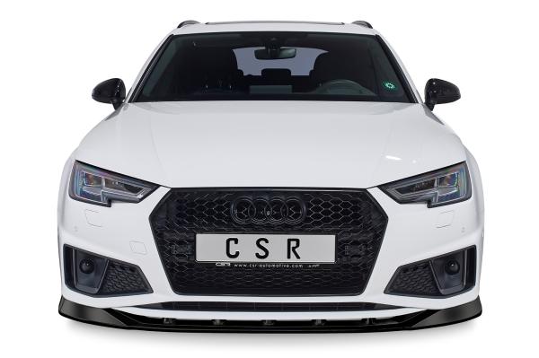 CSR Frontspoiler | Cup-Spoilerlippe mit ABE für Audi A4 B9 CSL503-C Carbon Look glänzend (keine Lackierung erforderlich)