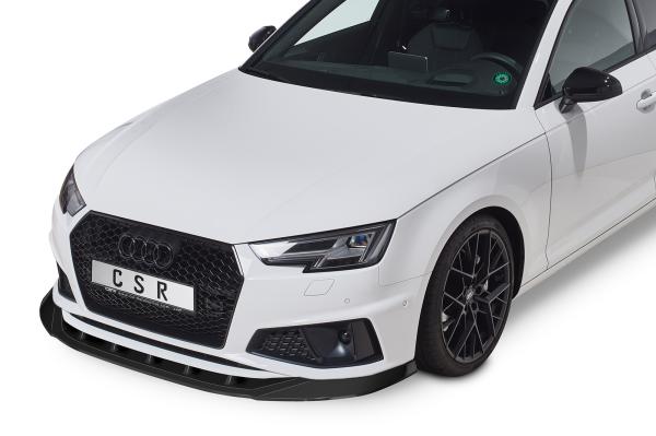 CSR Frontspoiler | Cup-Spoilerlippe mit ABE für Audi A4 B9 CSL503-C Carbon Look glänzend (keine Lackierung erforderlich)