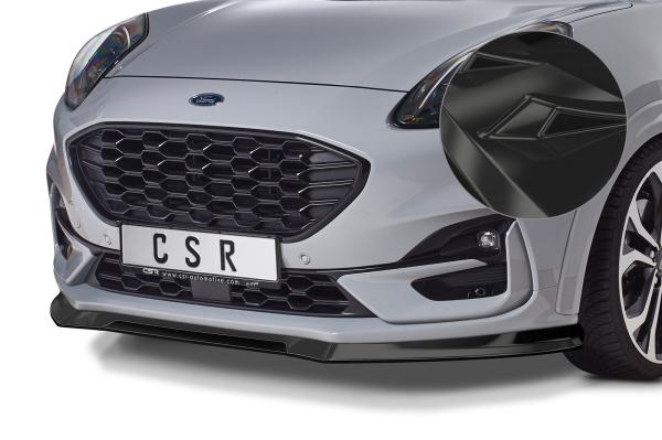 CSR Frontspoiler | Cup-Spoilerlippe mit ABE für Ford Puma ST-Line CSL504-G Glossy schwarz Hochglanz (keine Lackierung erforderlich)