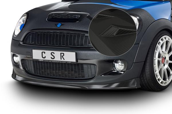 CSR Frontspoiler | Cup-Spoilerlippe mit ABE für Mini Cooper S  R56 CSL512-M Carbon Look matt strukturiert (keine Lackierung erforderlich)
