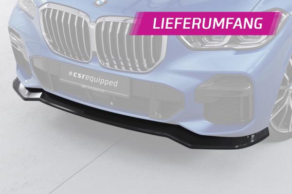 CSR Frontspoiler | Cup-Spoilerlippe mit ABE für BMW X5 (G05) M-Paket CSL513-C Carbon Look Hochglanz (keine Lackierung erforderlich)