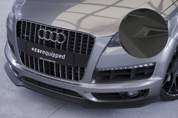 CSR Frontspoiler | Cup-Spoilerlippe mit ABE für Audi Q7 (4L) S-Line CSL515-M Carbon Look matt strukturiert (keine Lackierung erforderlich)