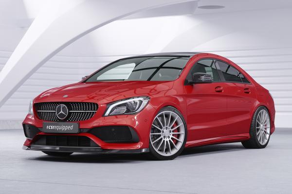 CSR Frontspoiler | Cup-Spoilerlippe mit ABE für Mercedes-Benz CLA 117 AMG-Line CSL522-C Carbon Look glänzend (keine Lackierung erforderlich)