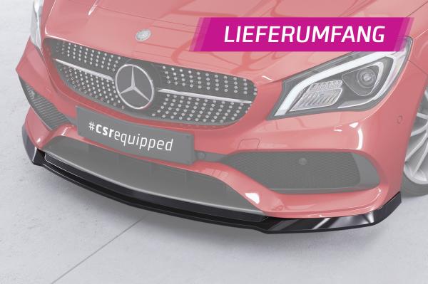 CSR Frontspoiler | Cup-Spoilerlippe mit ABE für Mercedes-Benz CLA 117 AMG-Line CSL522-C Carbon Look glänzend (keine Lackierung erforderlich)