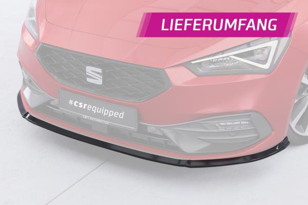 CSR Frontspoiler | Cup-Spoilerlippe mit ABE für Seat Leon 4 (Typ KL) CSL523-G Glossy schwarz Hochglanz (keine Lackierung erforderlich)