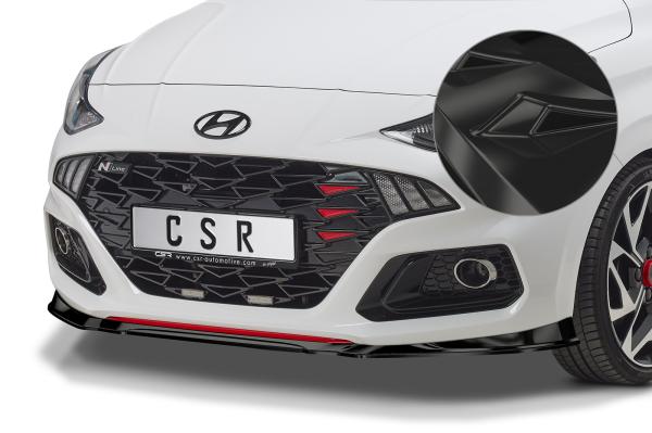 CSR Frontspoiler | Cup-Spoilerlippe mit ABE für Hyundai i10 (3. Gen) N-Line CSL525-G Glossy schwarz Hochglanz (keine Lackierung erforderlich)