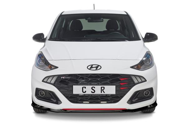 CSR Frontspoiler | Cup-Spoilerlippe mit ABE für Hyundai i10 (3. Gen) N-Line CSL525-G Glossy schwarz Hochglanz (keine Lackierung erforderlich)
