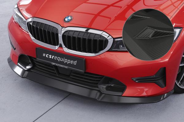 CSR Frontspoiler | Cup-Spoilerlippe mit ABE für BMW 3er (G20/G21) Limousine und Touring CSL526-M Carbon Look matt strukturiert (keine Lackierung erforderlich)