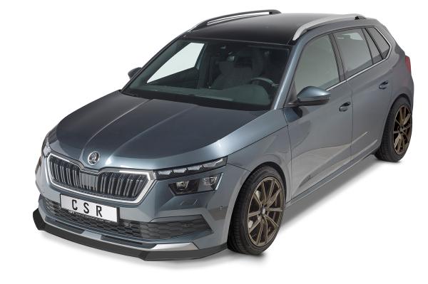 CSR Frontspoiler | Cup-Spoilerlippe mit ABE für Skoda Kamiq CSL527-M Carbon Look matt strukturiert (keine Lackierung erforderlich)
