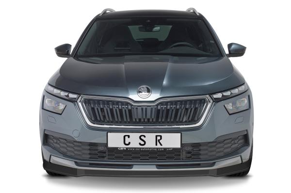 CSR Frontspoiler | Cup-Spoilerlippe mit ABE für Skoda Kamiq CSL527-M Carbon Look matt strukturiert (keine Lackierung erforderlich)