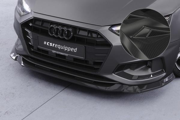 CSR Frontspoiler | Cup-Spoilerlippe mit ABE für Audi A4 B9 (Typ 8W) CSL530-C Carbon Look glänzend (keine Lackierung erforderlich)