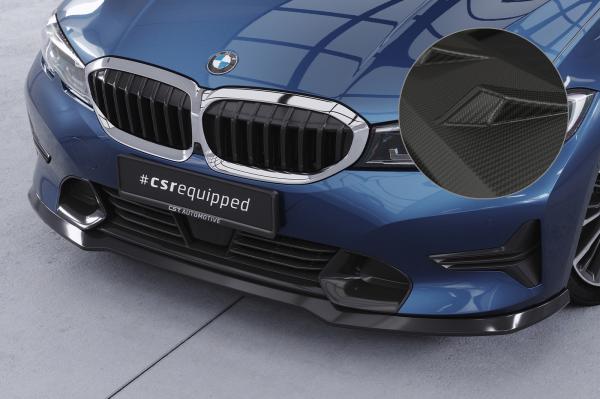 CSR Frontspoiler | Cup-Spoilerlippe mit ABE für BMW 3er (G20/G21) Limousine und Touring CSL534-M Carbon Look matt strukturiert (keine Lackierung erforderlich)