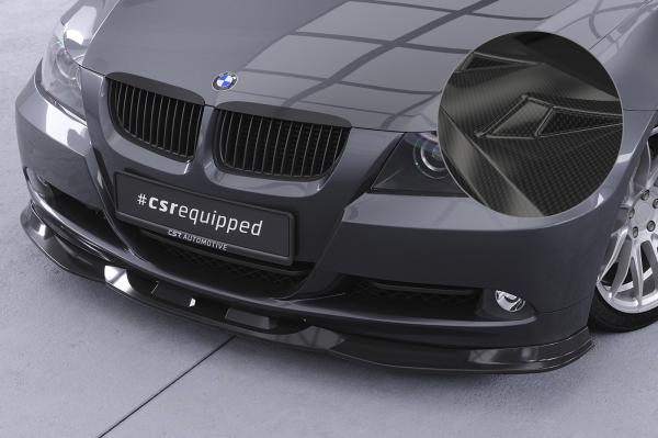 CSR Frontspoiler | Cup-Spoilerlippe mit ABE für BMW 3er (E90/E91) Limousine und Touring CSL536-C Carbon Look glänzend (keine Lackierung erforderlich)