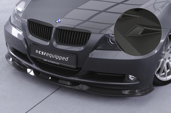 CSR Frontspoiler | Cup-Spoilerlippe mit ABE für BMW 3er (E90/E91) Limousine und Touring CSL536-M Carbon Look matt strukturiert (keine Lackierung erforderlich)