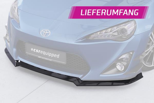 CSR Frontspoiler | Cup-Spoilerlippe mit ABE für Toyota GT86 (ZN6) CSL539-G Glossy schwarz Hochglanz (keine Lackierung erforderlich)
