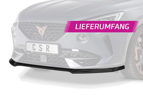 CSR Frontspoiler | Cup-Spoilerlippe mit ABE für Cupra Formentor CSL541-S Strukturiert schwarz matt (keine Lackierung erforderlich)