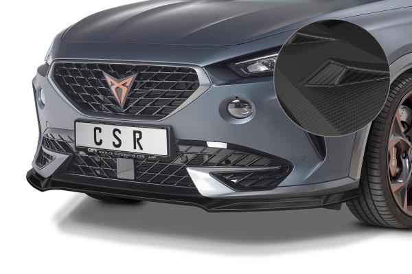 CSR Frontspoiler | Cup-Spoilerlippe mit ABE für Cupra Formentor CSL541-M Carbon Look matt strukturiert (keine Lackierung erforderlich)