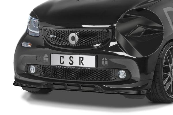 CSR Frontspoiler | Cup-Spoilerlippe mit ABE für Smart fortwo 453 Brabus CSL542-G Glossy schwarz Hochglanz (keine Lackierung erforderlich)