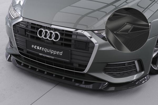 CSR Frontspoiler | Cup-Spoilerlippe mit ABE für Audi A6 C8 (Typ 4K/F2) CSL543-C Carbon Look Hochglanz (keine Lackierung erforderlich)